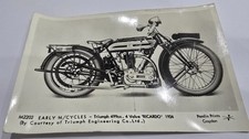 M2202 Early motorcycle Triumph  4 Valve Ricardo 1924  Pamlin Prints Postcard