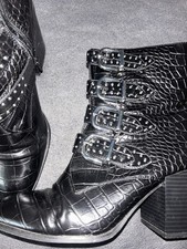 Faith black buckle zip - black, up