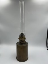 WW2 Trench Art Brass Oil Lamp With Glass Funnel 4” Shell Light 1937 World WarII
