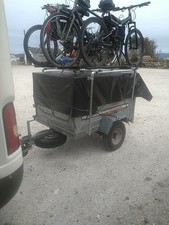 Erde 142 Tipping Camping Trailer With 4 Bike Rack, all taken apart