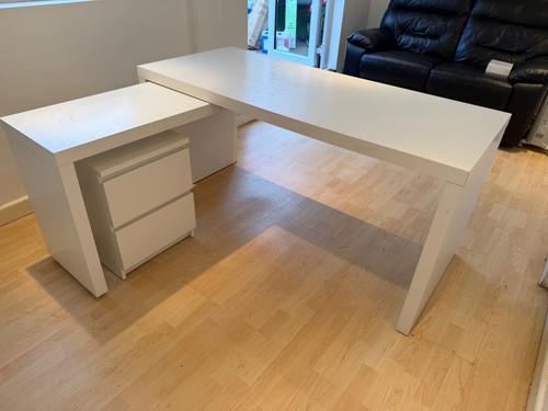 Ikea malm white desk - ikea, pull