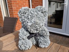 Large Rose Bear Hugs Heart Rose Flower Teddy Doll Ornamental Figure