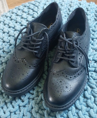Clarks black leather brogue - clarks,
