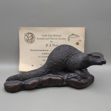 Dutt & Panter Arts Otter Cast Bronze Resin Sculpture by P.J Dutt Ltd Ed 489/1000
