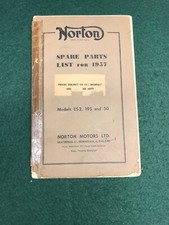 Norton ES2 19 And 50 1957 Factory Parts Spares Book List Guide