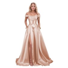Satin Prom Dresses with Slit