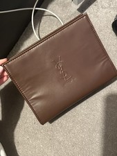 YSL Brown Vinyl Clutch Bag Make Up Bag