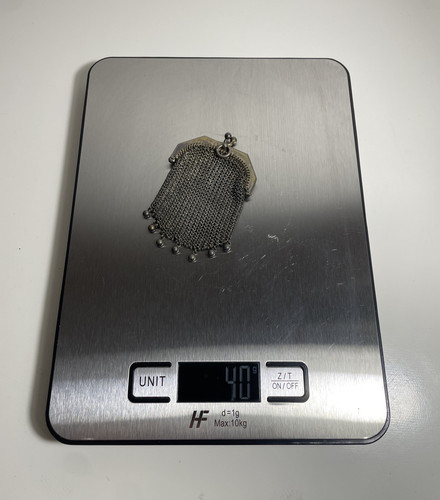 Antique silver mesh coin - antique,