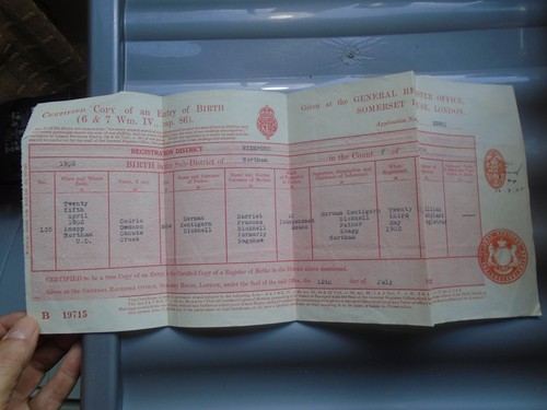 1902 antique birth certificate - birth,