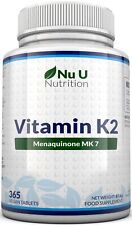 Vitamin K2 MK7 200mcg - 365 Vegan Tablets - 1 Year Supply - UK Made