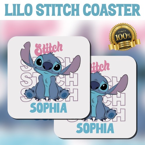 Personalised stitch coaster - personalised,