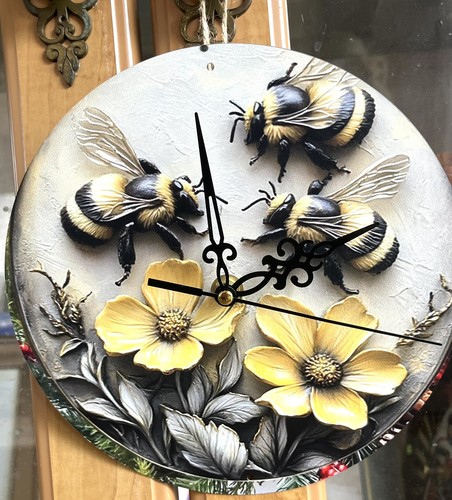 Clock summer bees - summer, flowers