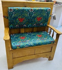 Monks Bench, Storage Seat With Beautiful Custom Made Cushions