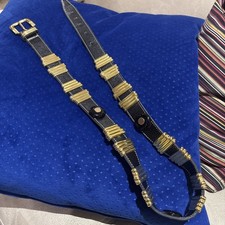 Women’s vintage ESCADA black & gold detailed leather belt, medium 