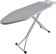 BKTD Ironing Board With Heat Resistant Cover and Steam Iron Rest - Non-Slip Fold