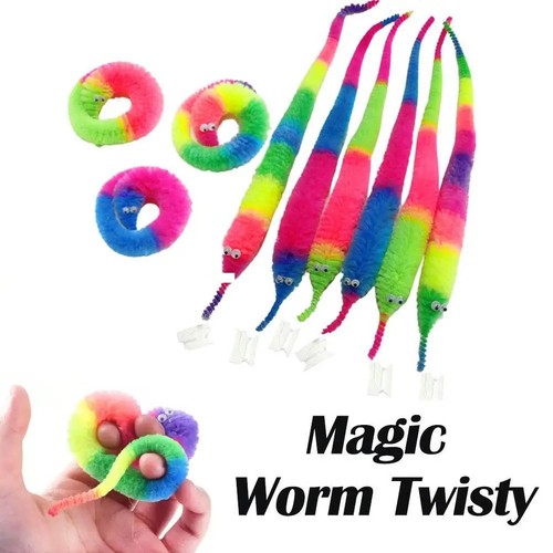 Fuzzy worm fidget toy - worm,