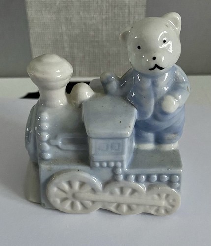 Vintage blue china teddy - blue, bear