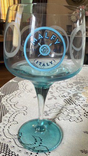 Malfy gin glass goblet blue - glass,