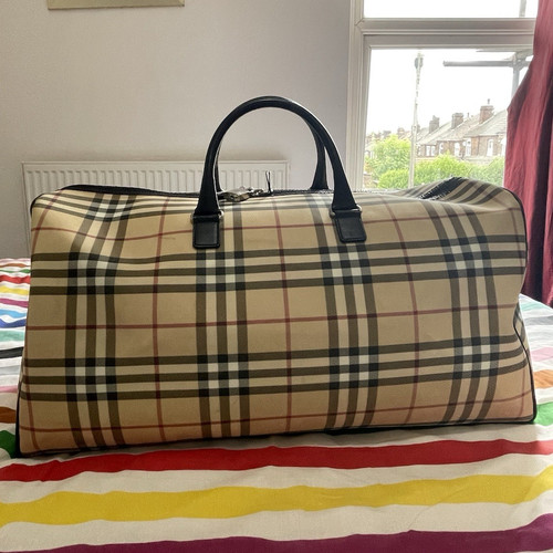Burberry beige checked canvas - burberry,