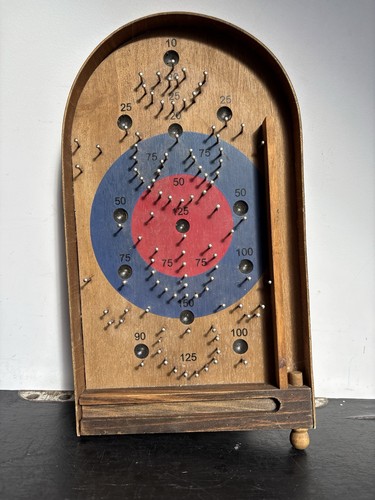 Vintage wooden bagatelle - bagatelle, board