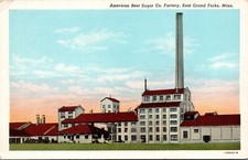 Postcard American Beet Sugar Co Factory East Grand Forks Minn