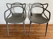 GENUINE Kartell Masters Stackable Chairs by Philippe Starck in Grey x2
