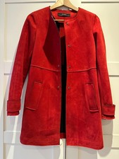 Zara bright red faux suede