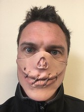 Speak No Evil Stitched Sewn Shut Mouth Half Face Mask Halloween Fancy Dress