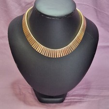 Vintage Gold Tone Wide Flat