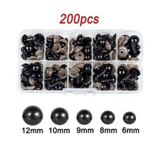 200*Safety Eyes for Crochet Toys Doll Eyes and Noses Craft Teddy Bear Eyes UK