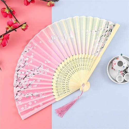 Vintage silk folding - silk, fan