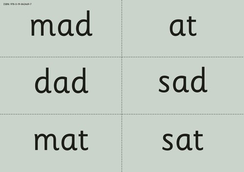 Nursery green word cards - green, (read
