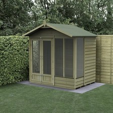 Forest 4LIFE Apex Summerhouse 7x5 Double Door 4 Window Garden Shed