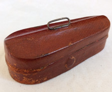 Brown leather violin case travelling inkwell