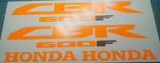 2 X FLUORESCENT ORANGE   CBR600F  VINYL DECALS  190MM X 30MM AFTERMARKET