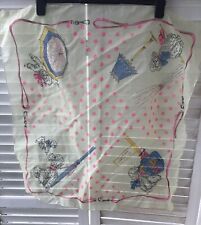 Made in Italy cute cream neon pink Spot poodle dog print character lead scarf