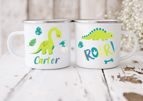Personalised dinosaur mugs - dinosaur,