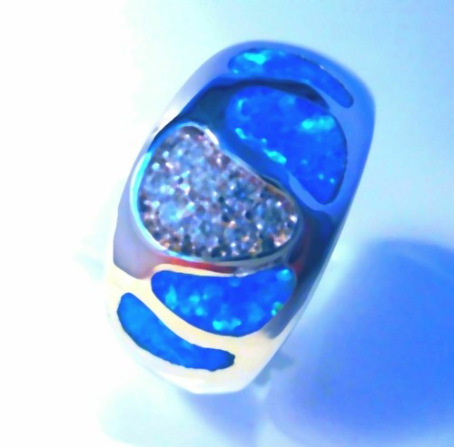 Gorgeous blue fire opal cz - fire, opal/cz