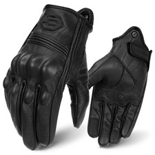 Motorcycle Leather Gloves Touchscreen Vintage Men Women Protective Moto Guantes