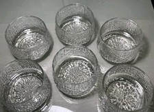 RAVENHEAD SIESTA Set of 6 Vintage 1970s Glass  Bark  Sundae Ice-cream Bowls