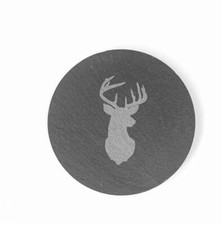 Stag Deer Slate Coasters Laser