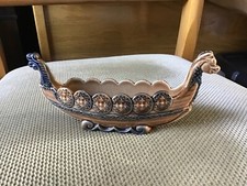 Vintage Wade Longboat Viking Ship Figure Figurine Dragon Blue/Brown