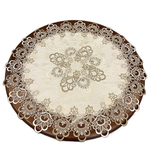 White round tablecloth vintage - round,