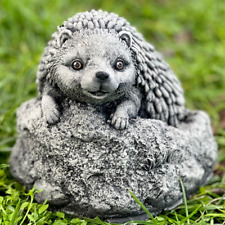 Hedgehog garden decor Concrete animal statue Outdoor stone ornament Cement art