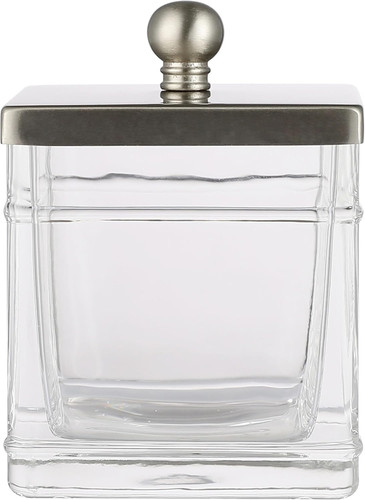 Apothecary glass cotton jar - glass,
