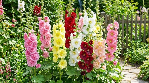 Hollyhock alcea mix for - hollyhock,