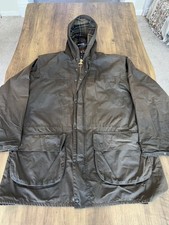 Barbour Classic Durham Waxed Jacket, Hooded, Brown, 42 XL, Mens