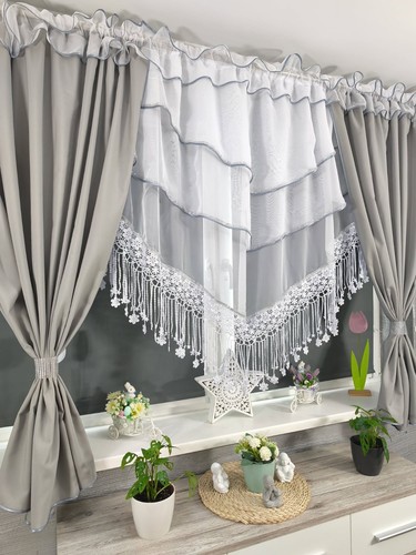 Elegant grey white curtain - elegant,