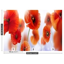 Non woven Wall Mural Photo Wallpaper Poster Picture Image Poppy