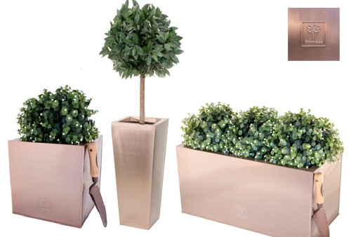 Bronze copper metal planters - metal,